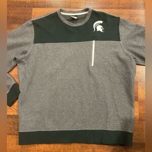 Nike Mens Michigan State Spartans Pullover Sweatshirt Size XXL Gray Green